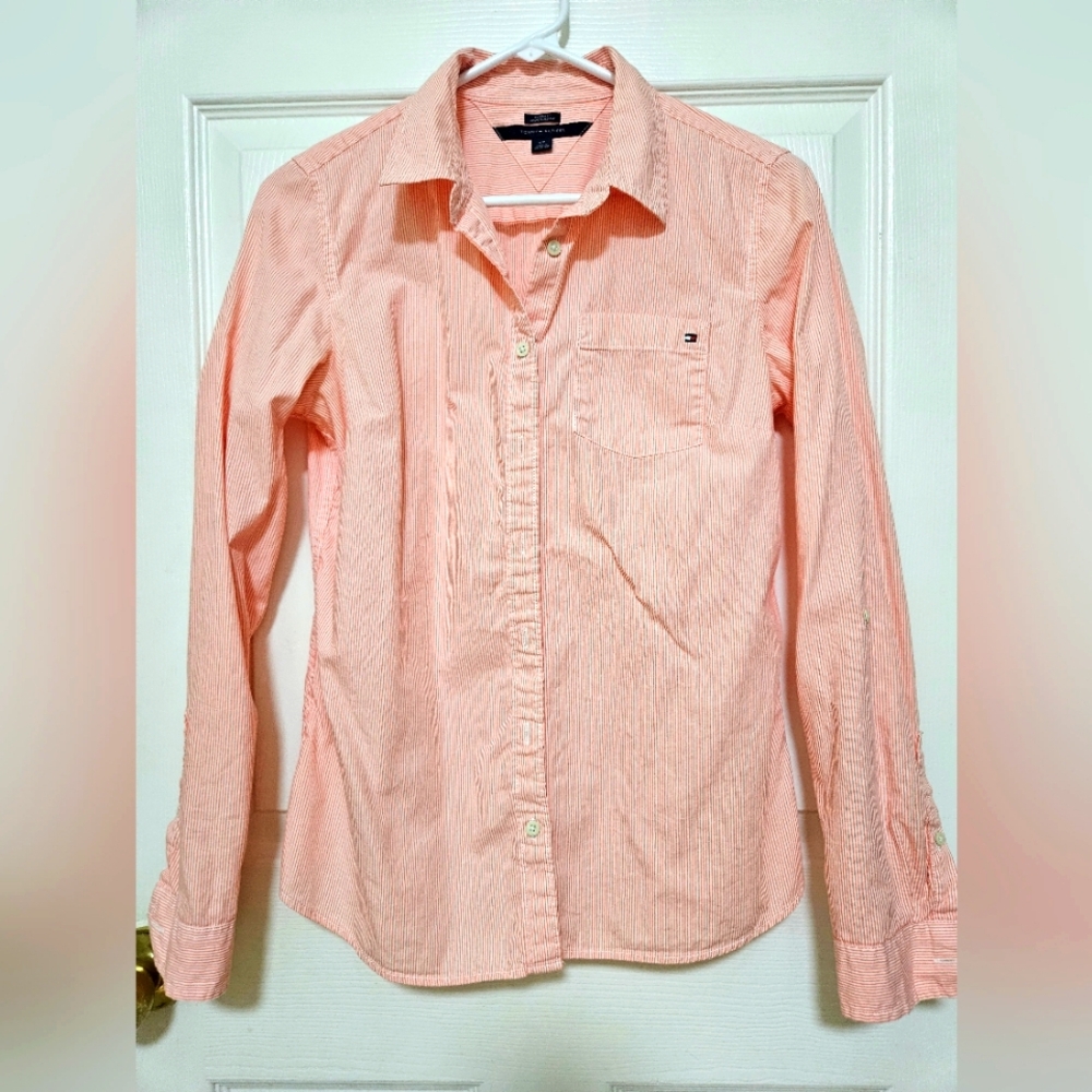 Tommy Hilfiger Classic Fit Flex Oxford Stripe Long Sleeves Shirt